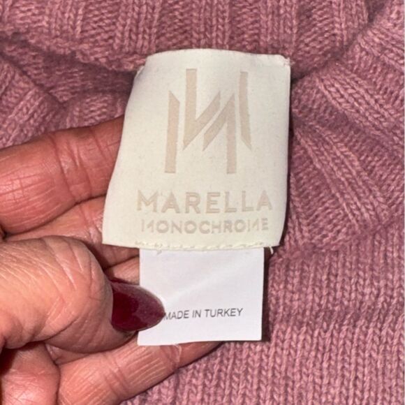 MARELLA MONOCHROME antique rose wool cashmere blend vadet turtle neck sweater - Picture 6 of 8